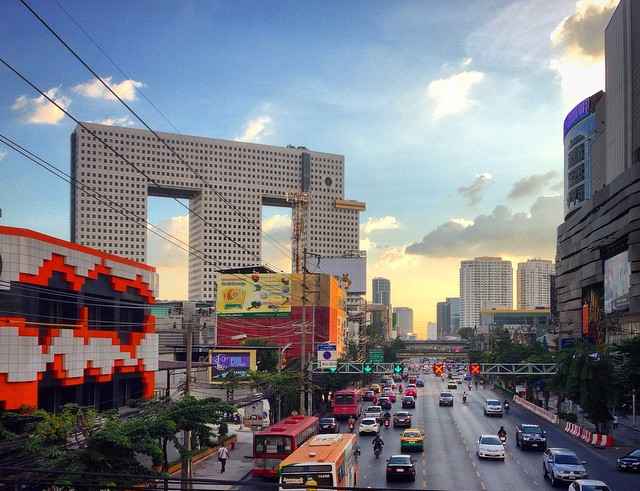 Elephant Tower in Bangkok Thailand Sehenswürdigkeiten